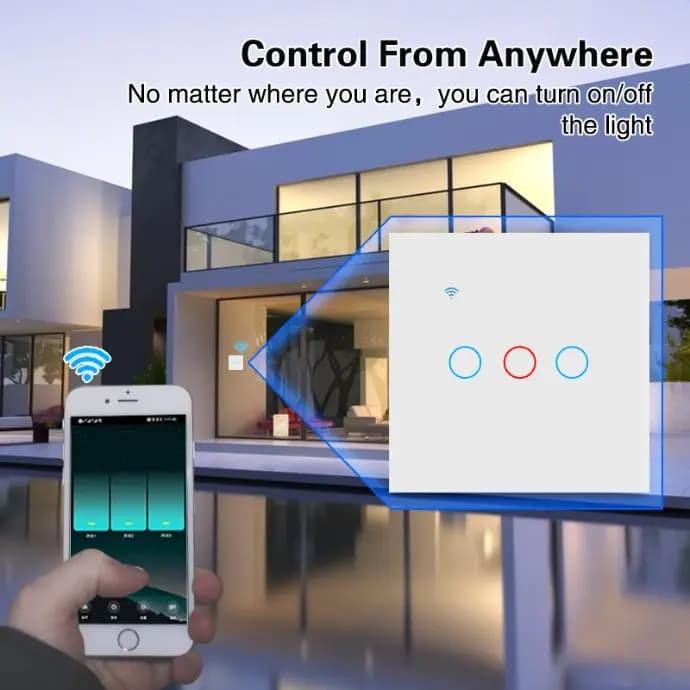 Smart Light Switch — 3 Gang / مفتاح إضاءة ذكي 3 سوج